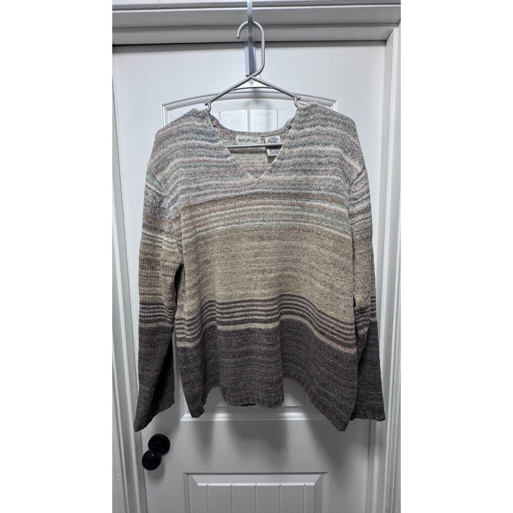 White Stag V-neck sweater colorblock size LARGE